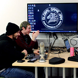 Students work together at Global Game Jam