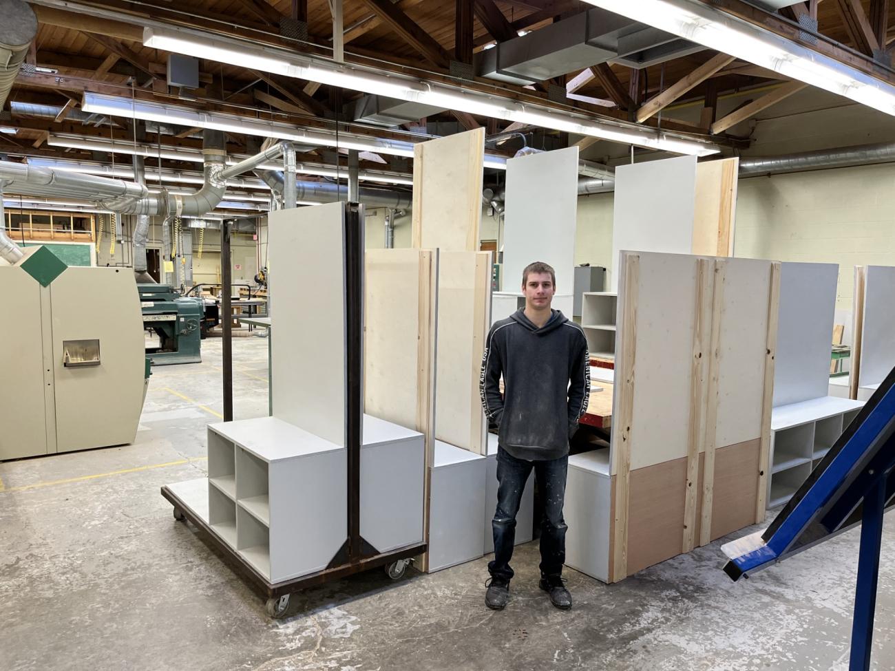 Secondary Wood Processing Class-Fall 2021: Student constructed moveable cabinets for Thermal Lab at ACET Center.