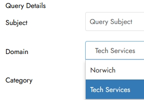 "Select "Tech Services" for Morrisville campus, and "Norwich" for Norwich Campus."